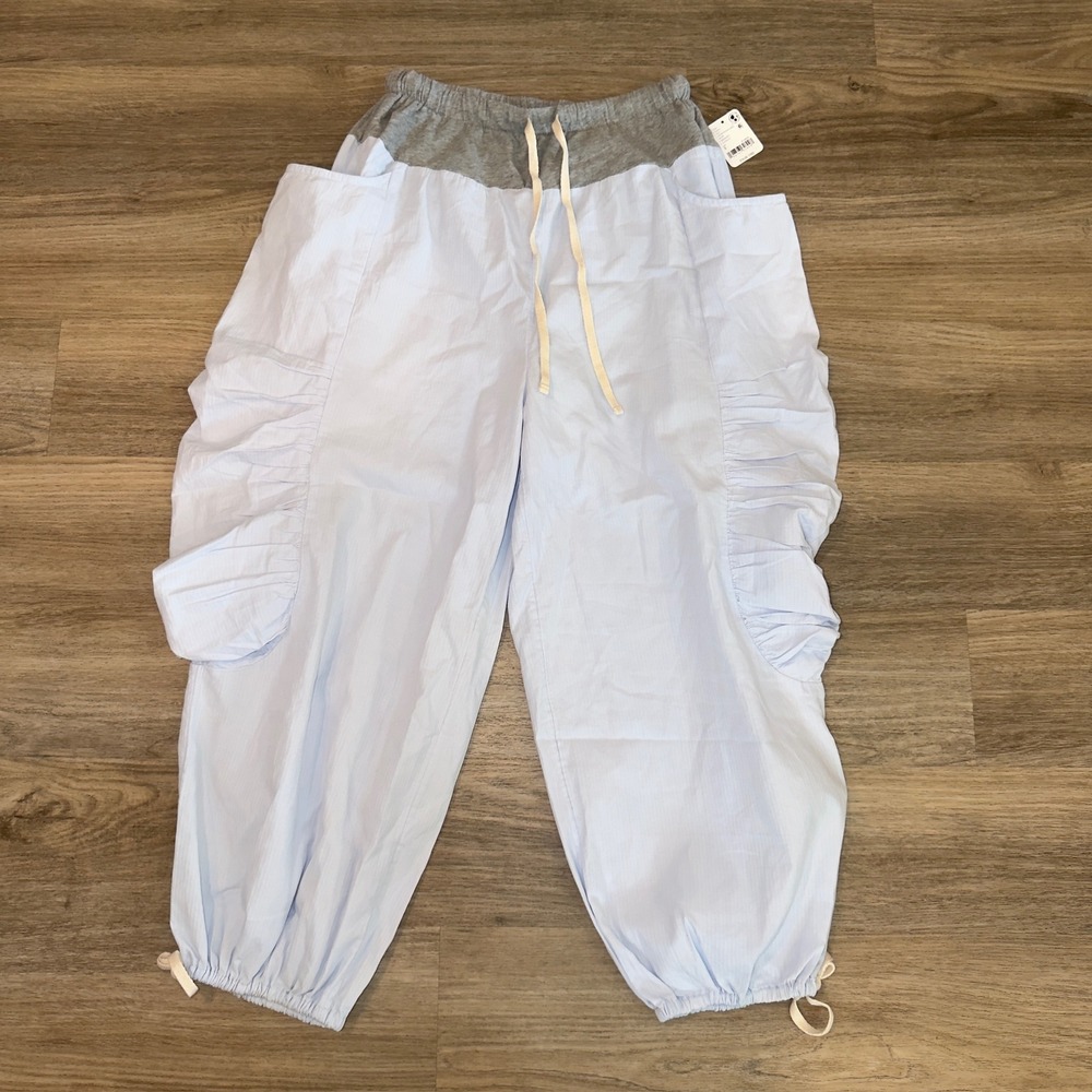 Free People Free-est Heather Cargo Jogger Pants Ancient Waters Combo Blue Small